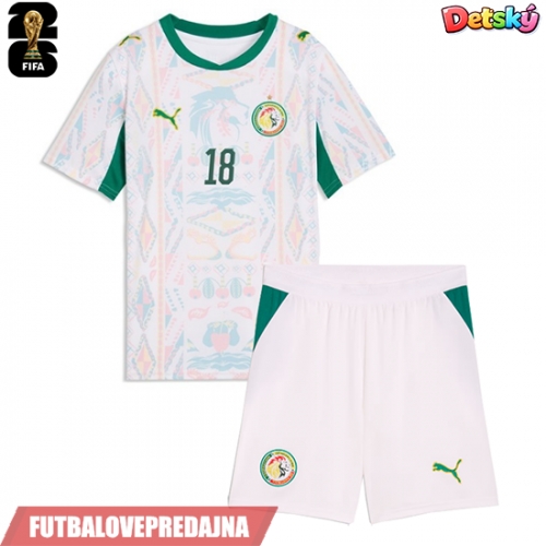 Lacne Dětský Futbalové dres Senegal Ismaila Sarr #18 MS 2026 Krátky Rukáv - Domáci (+ trenírky)